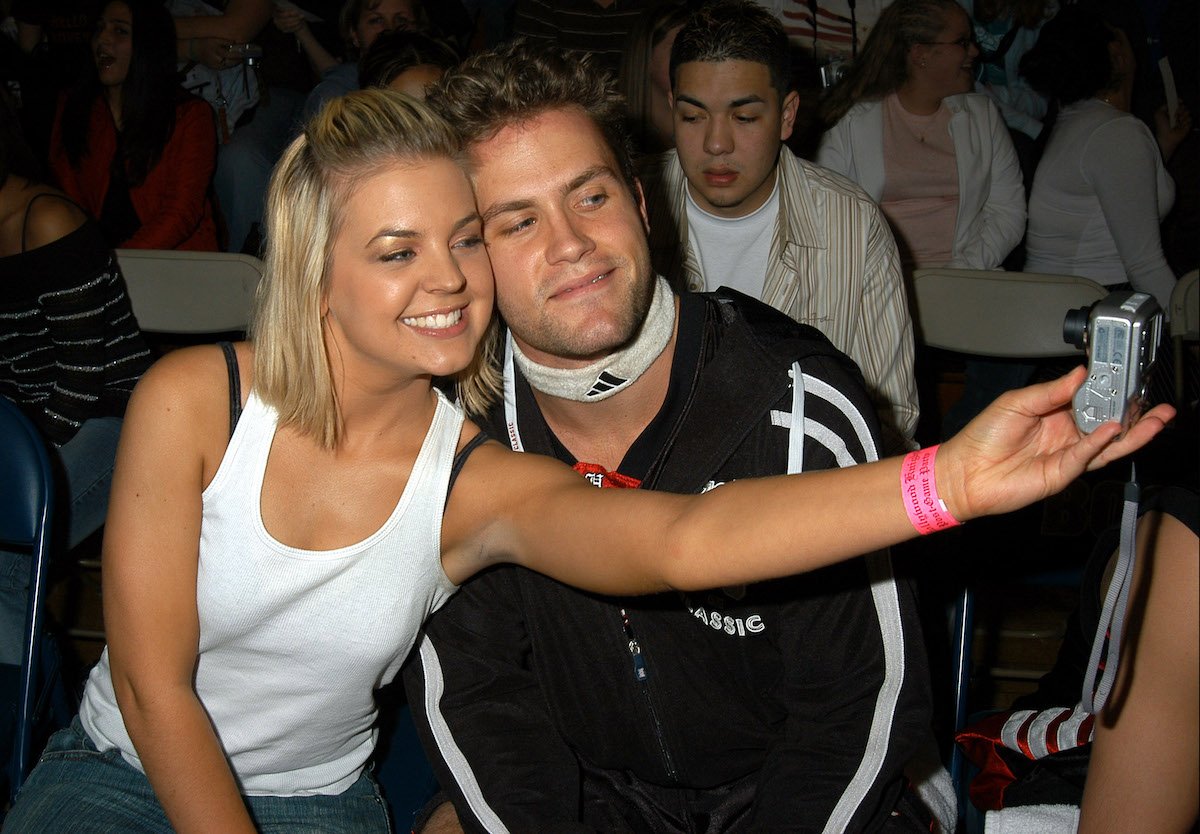 Soap star Kirsten Storms and TV host Kyle Brandt at a charity basketball game in 2004