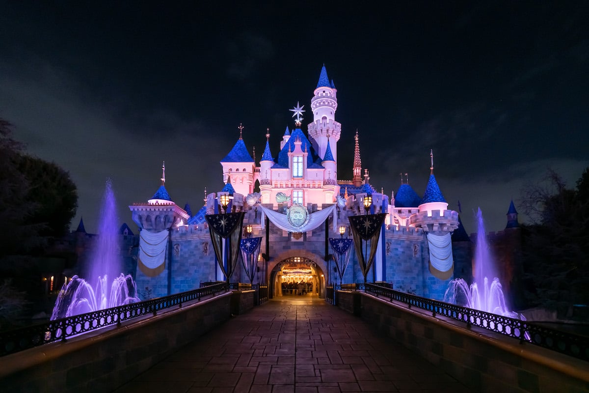 Disneyland lights up at night