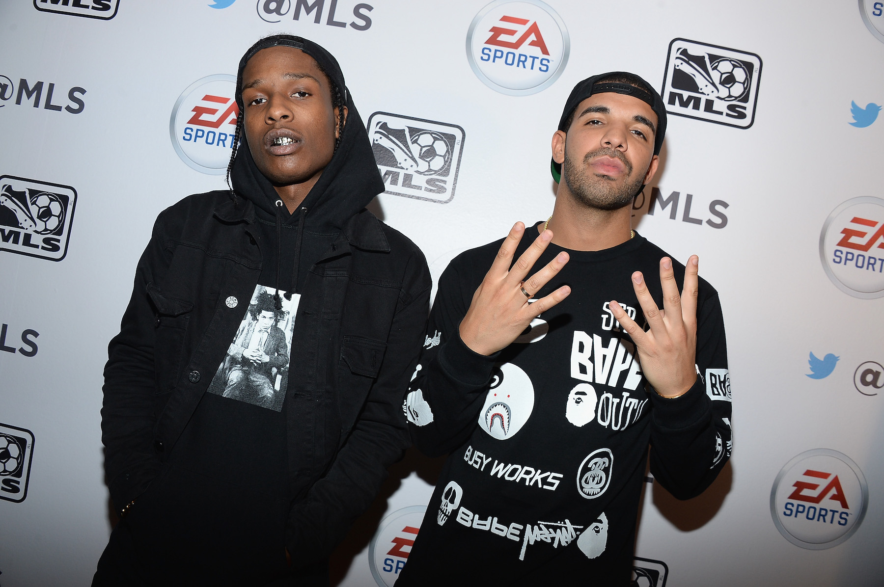 A$AP Rocky and Drake posing for a photo together