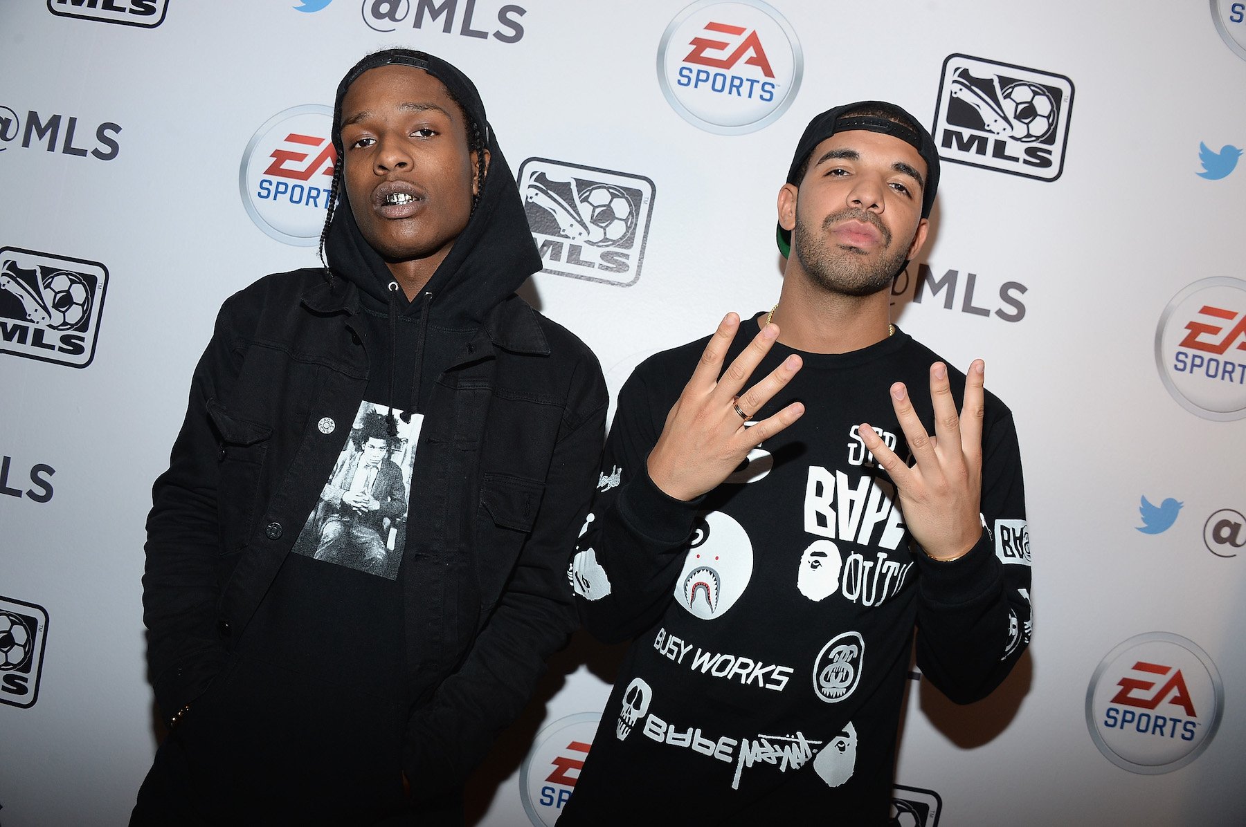 A$AP Rocky and Drake posing for a photo together