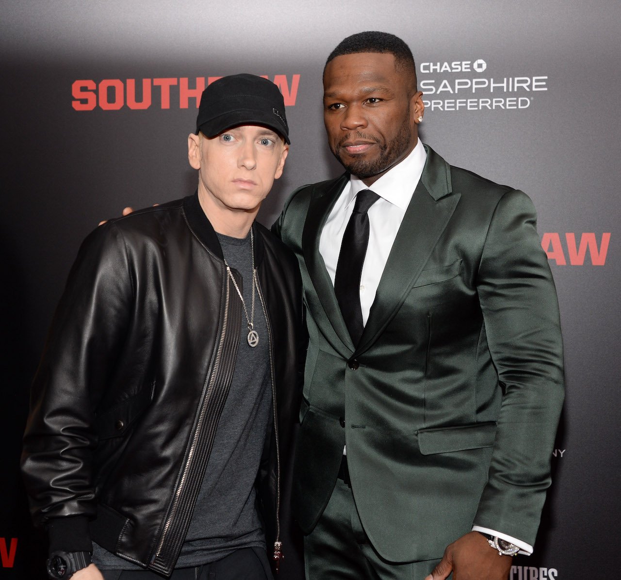 Eminem and 50 Cent pose on red carpet together