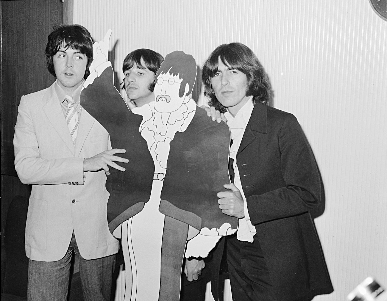 The Beatles at a screening of 'Yellow Submarine' in 1968.
