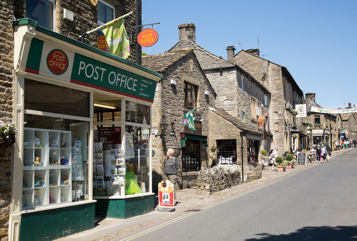 A view of a street in Grassington, UK, where the PBS show 'All Creatures Great and Small' is filmed