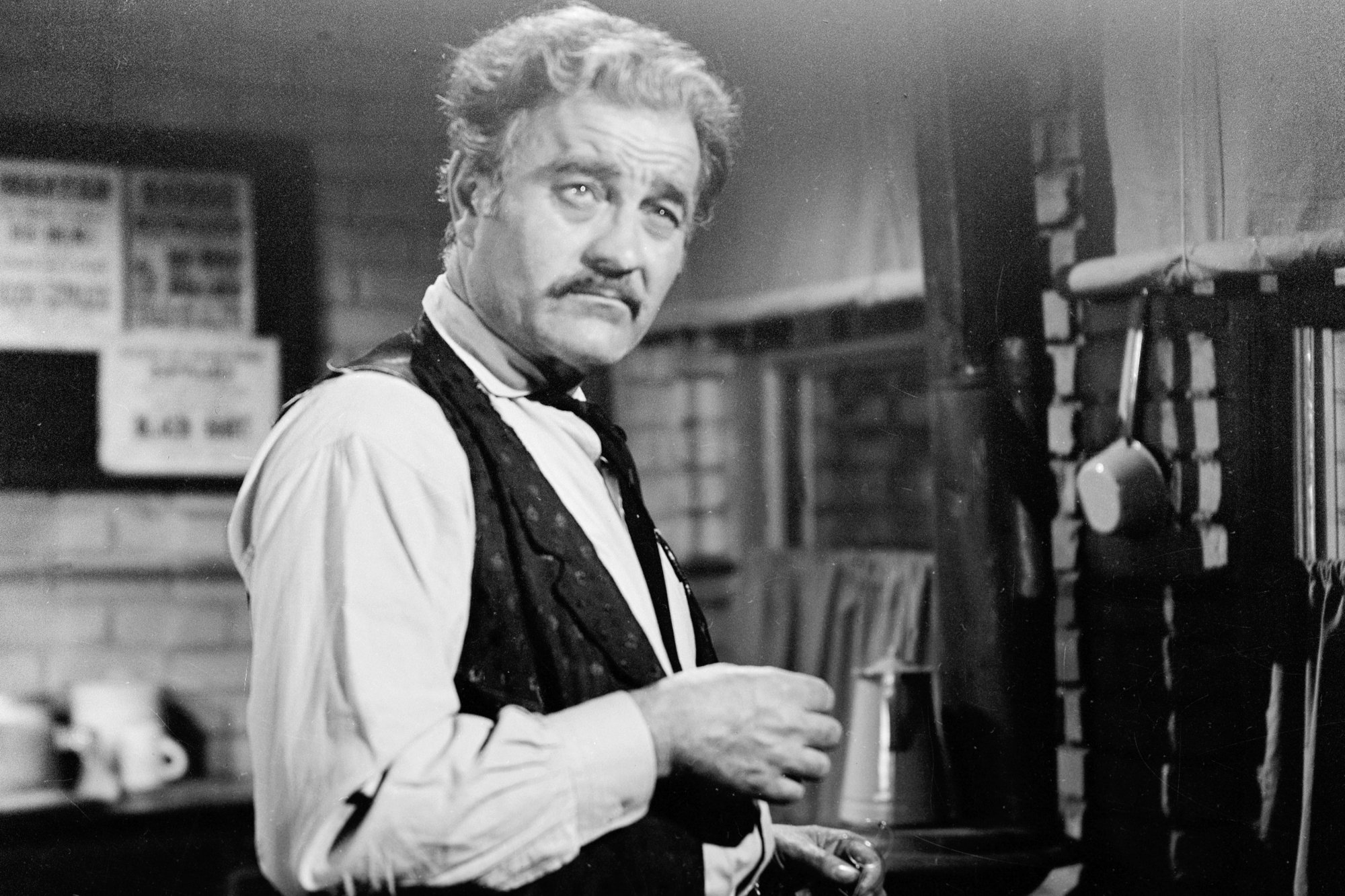 'Gunsmoke' Milburn Stone as Doc Adams looking sick in a Western outfit