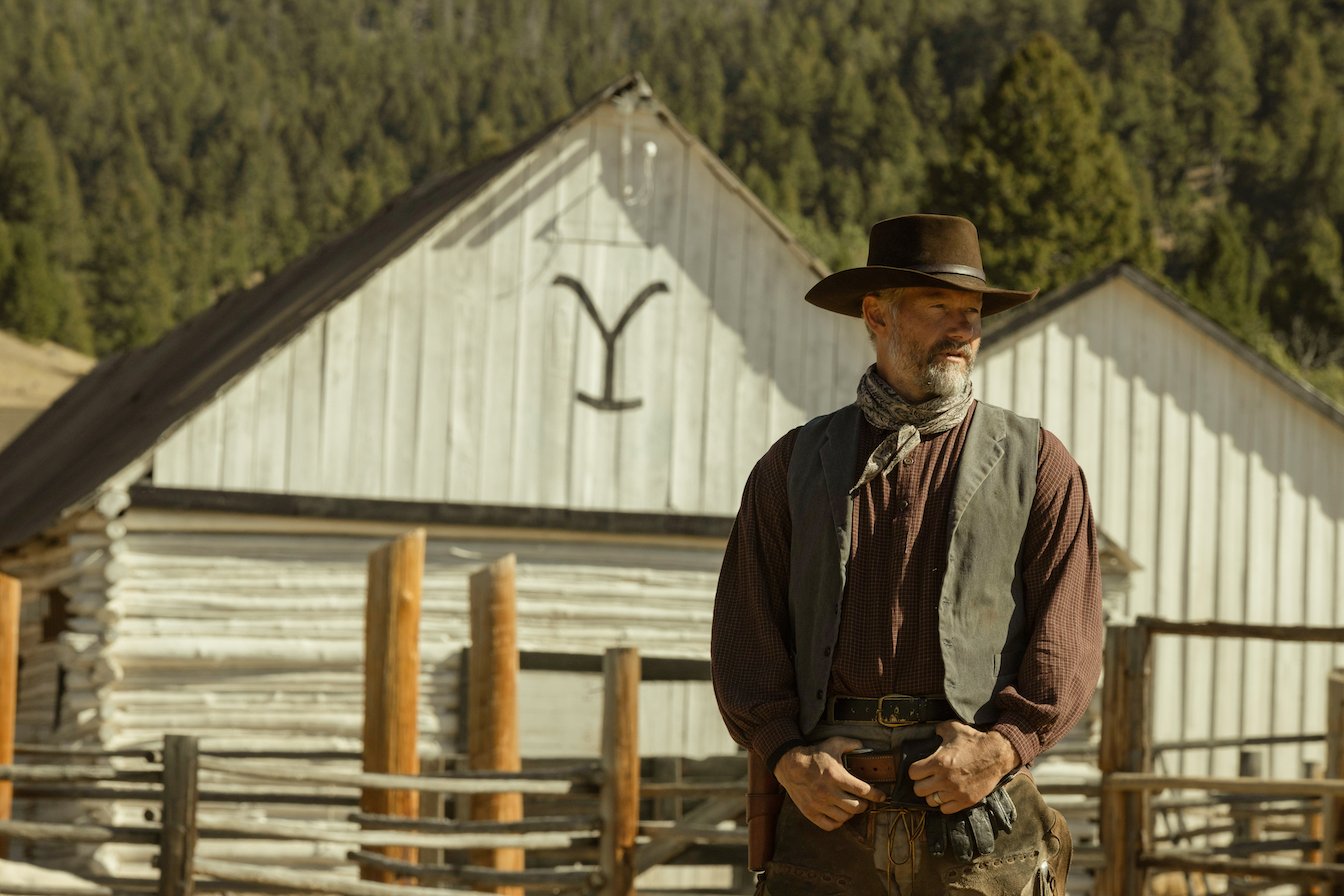 James Badge Dale as John Dutton Sr. with the ranch in the background in '1923'
