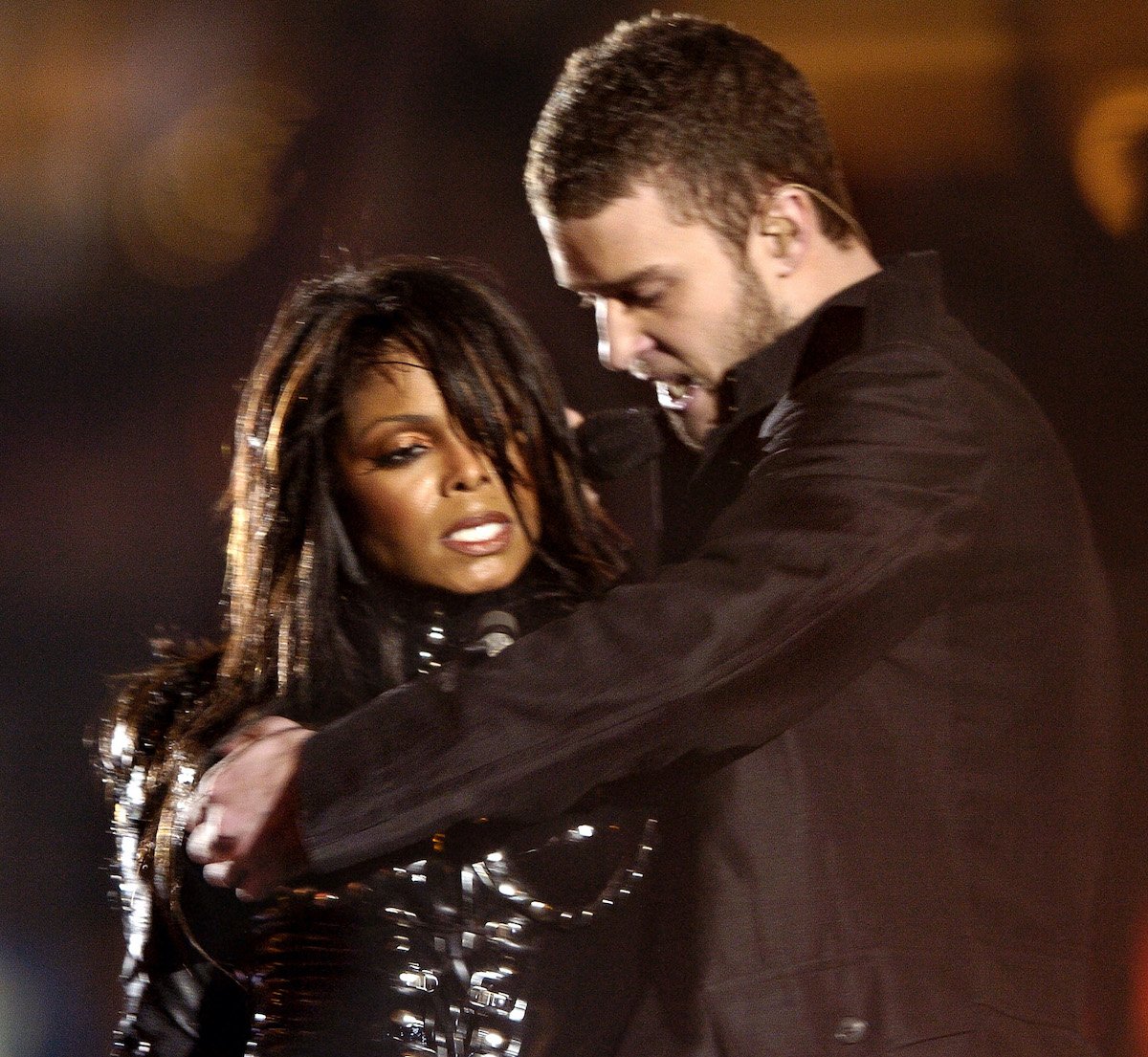 Janet Jackson and Justin Timberlake at the Super Bowl Halftime show in 2004