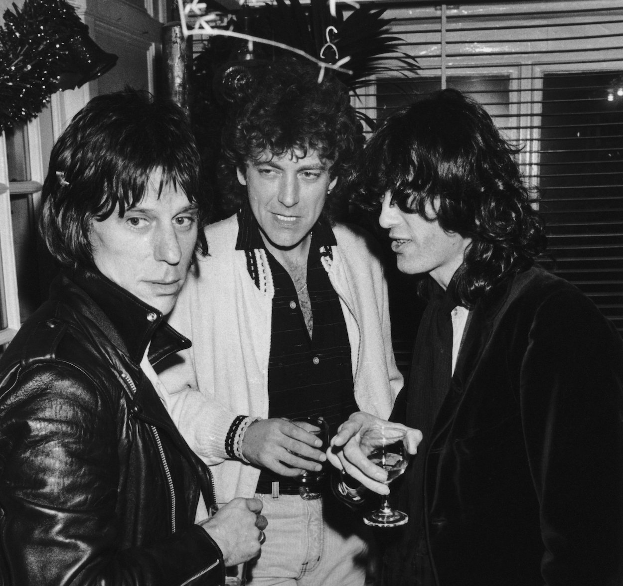 Jeff Beck (from left) and Led Zeppelin's Robert Plant and Jimmy Page at an event in 1983.