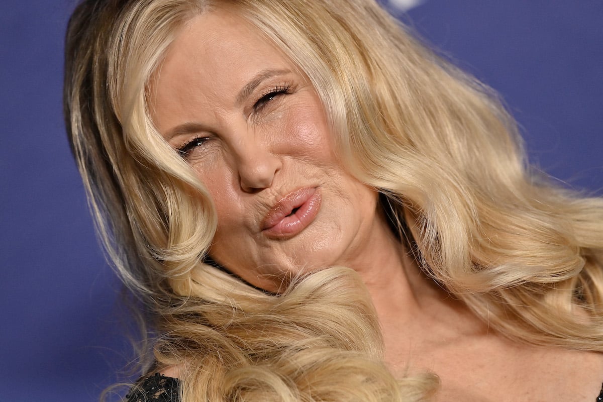 Jennifer Coolidge pouts her lips at the Season 2 premiere of HBO Original Series "The White Lotus"