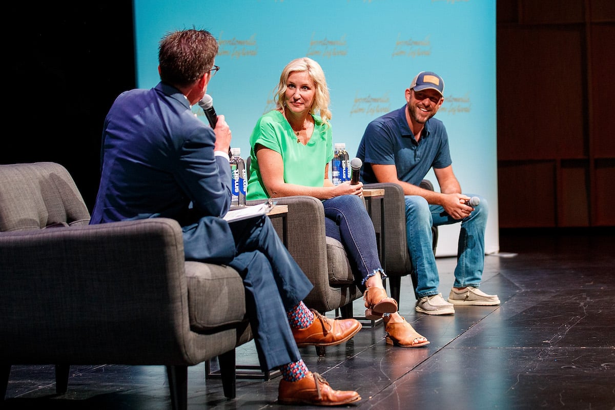 Jenny Marrs and Dave Marrs, who adopted daughter Sylvie, speak onstage