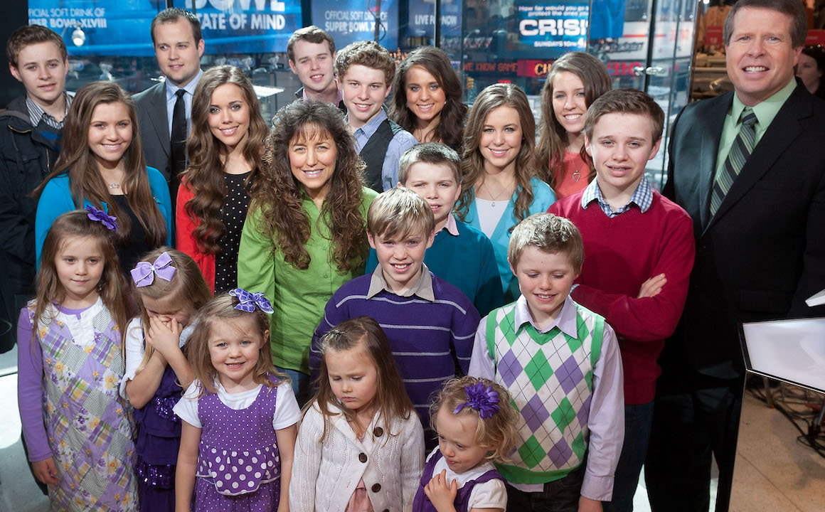 The Duggar Family visits "Extra" at their New York studios at H&M in Times Square on March 11, 2014, in New York City.