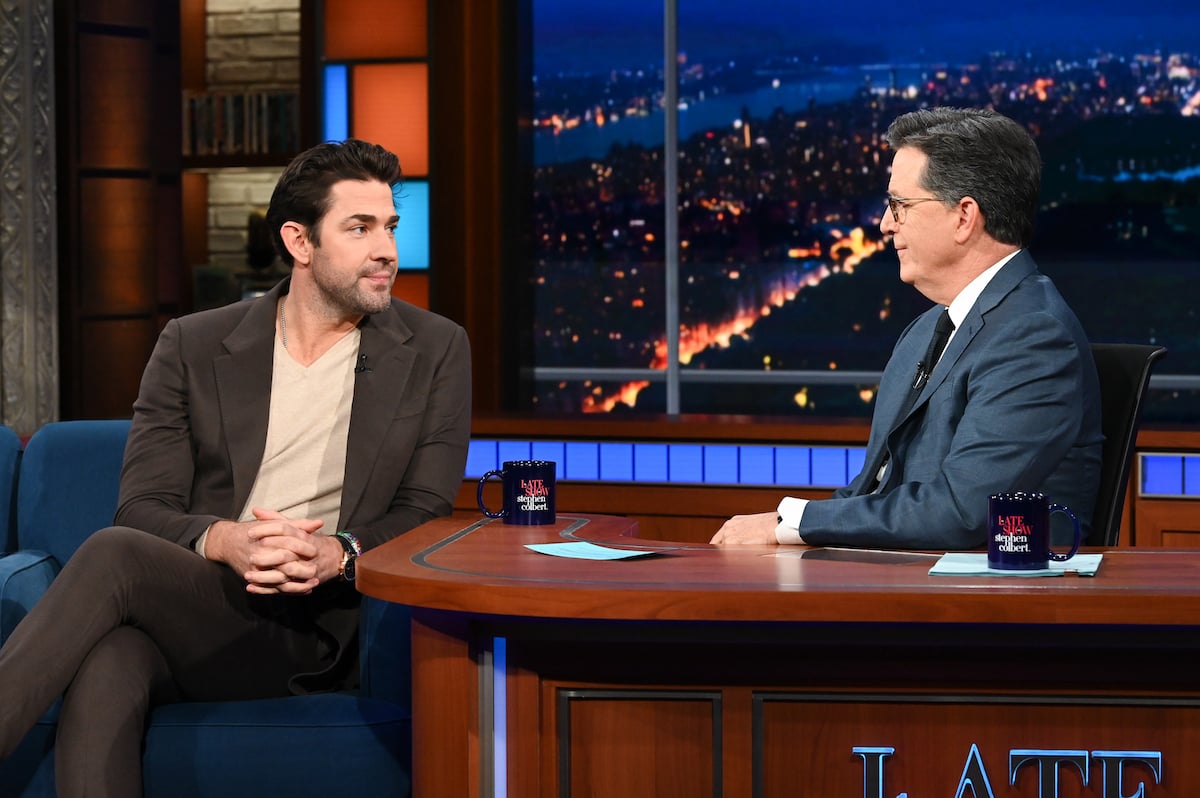 John Krasinski answers questions on on "The Late Show With Stephen Colbert"
