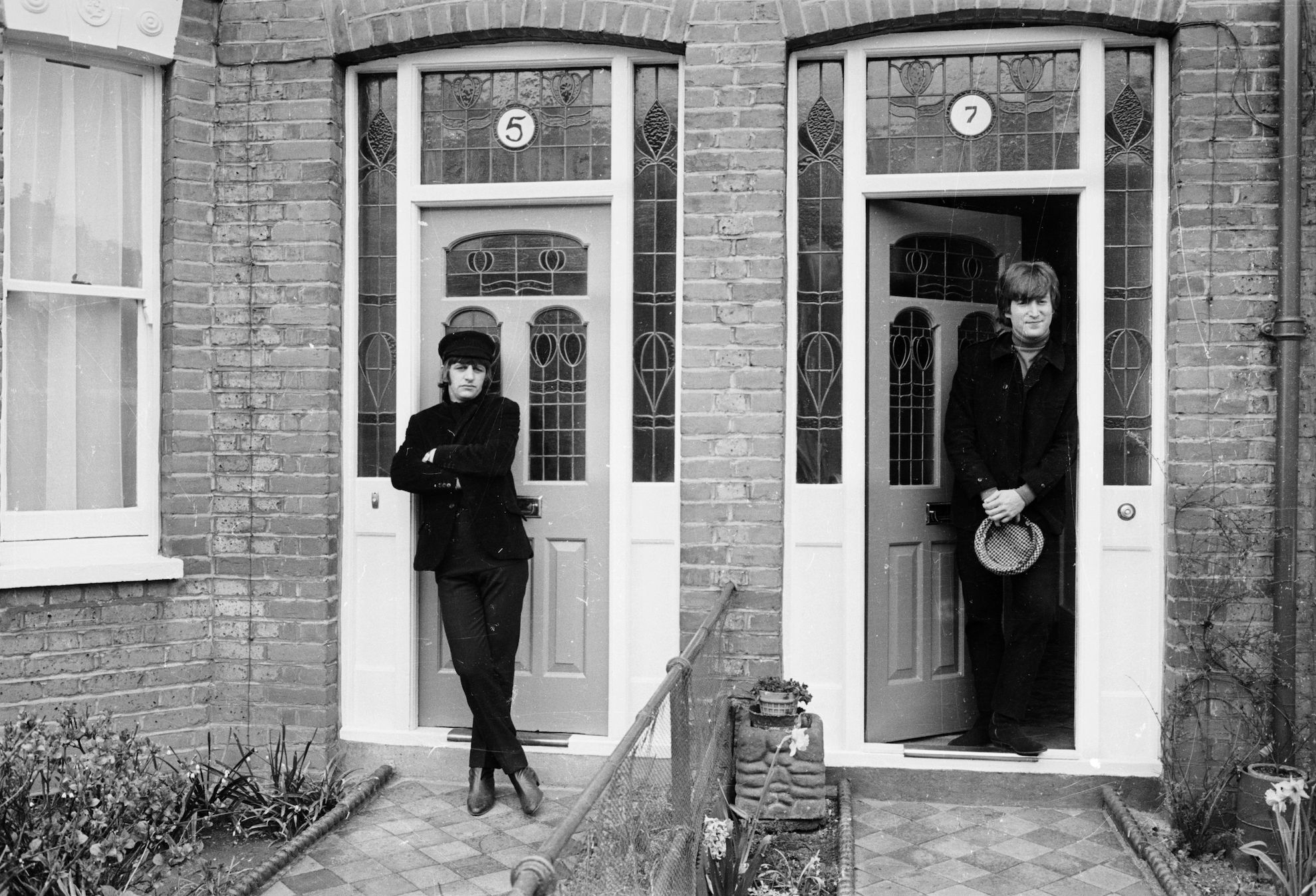 Ringo Starr and John Lennon on location for the filming of 'Help'