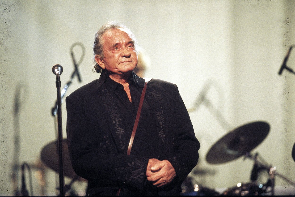 Johnny Cash photographed in April 1999 at the Hammerstein Ballroom in New York City.