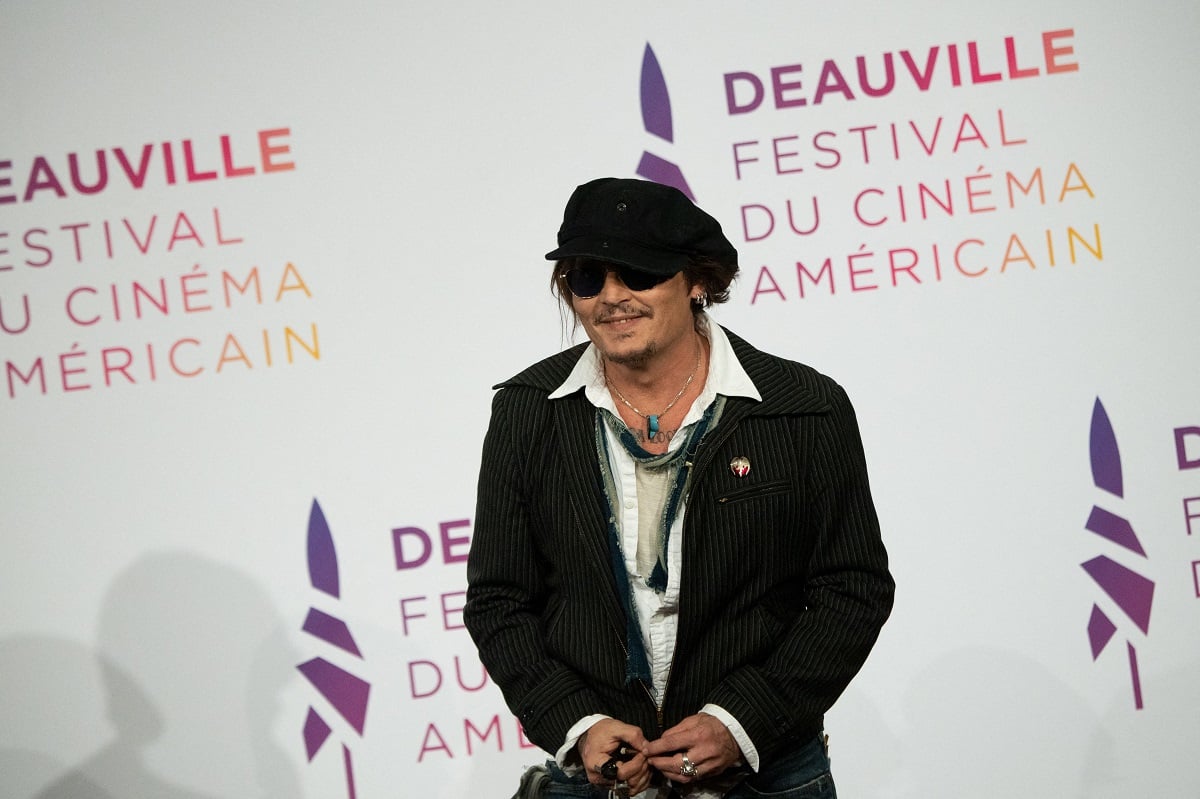 Johnny Depp at a press conference.