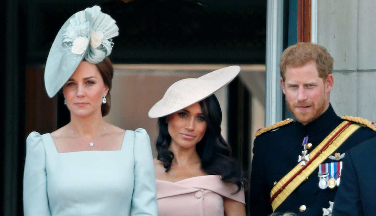 Kate Middleton, Meghan Markle, and Prince Harry, who said Meghan Markle's joke ended in awkward 'silence', during Trooping the Colour 2018