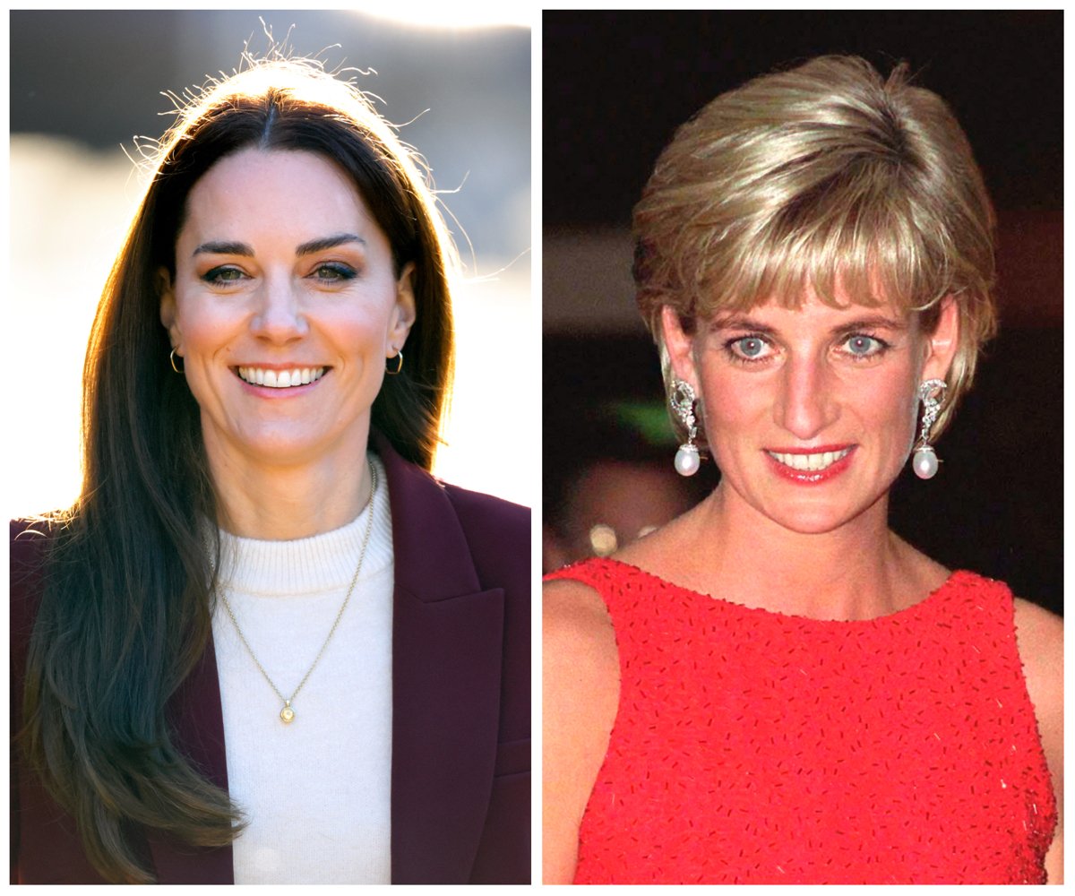 Composite photo of Kate Middleton and Princess Diana.