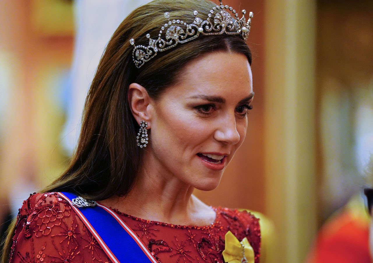 Kate Middleton, Princess of Wales, during a Diplomatic Corps reception at Buckingham Palace on December 6, 2022, in London, England.
