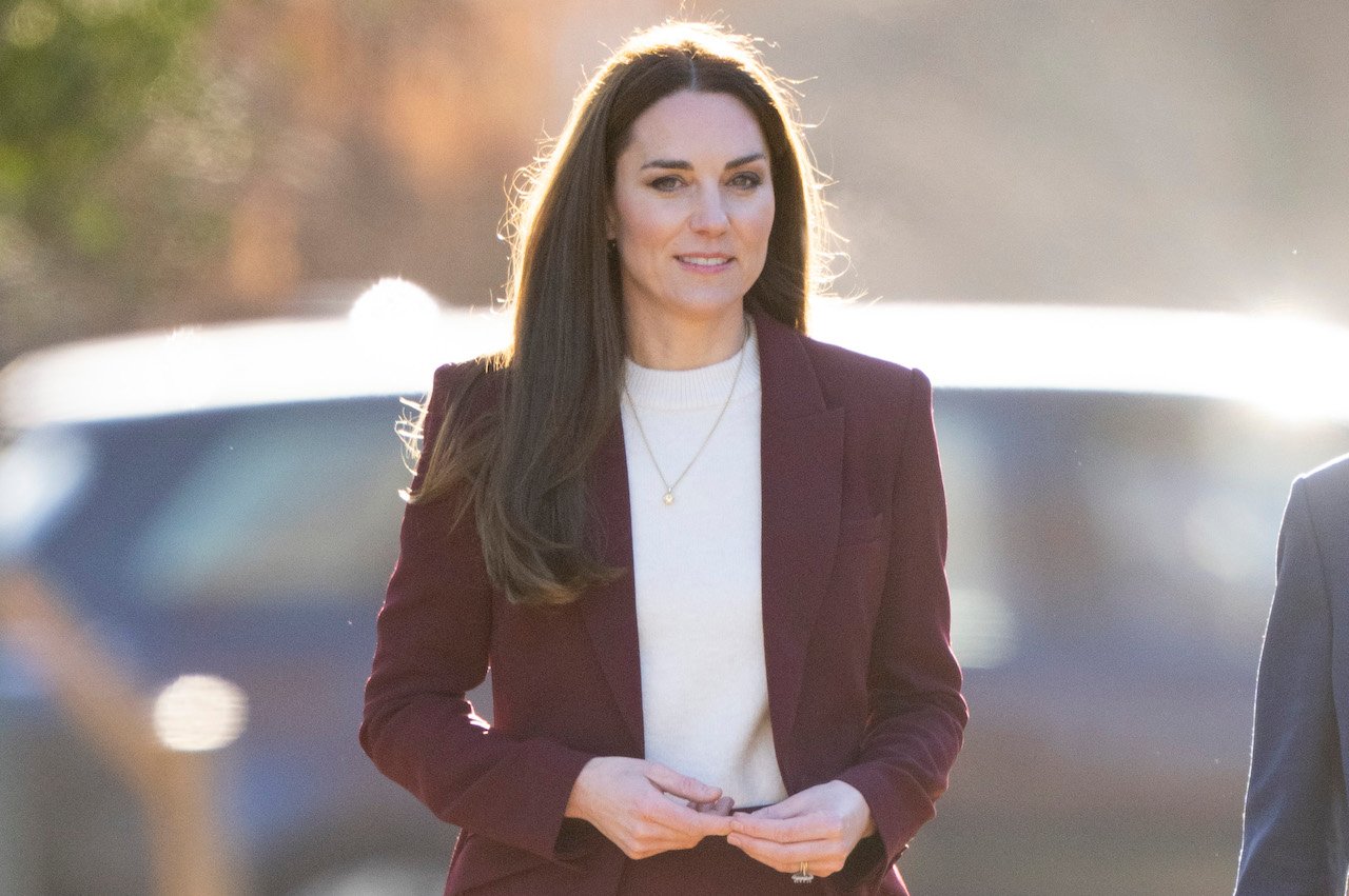 Kate Middleton, Princess of Wales, arrives at a reception for the England Wheelchair Rugby League Team at Hampton Court Palace on January 19, 2023, in London, England.