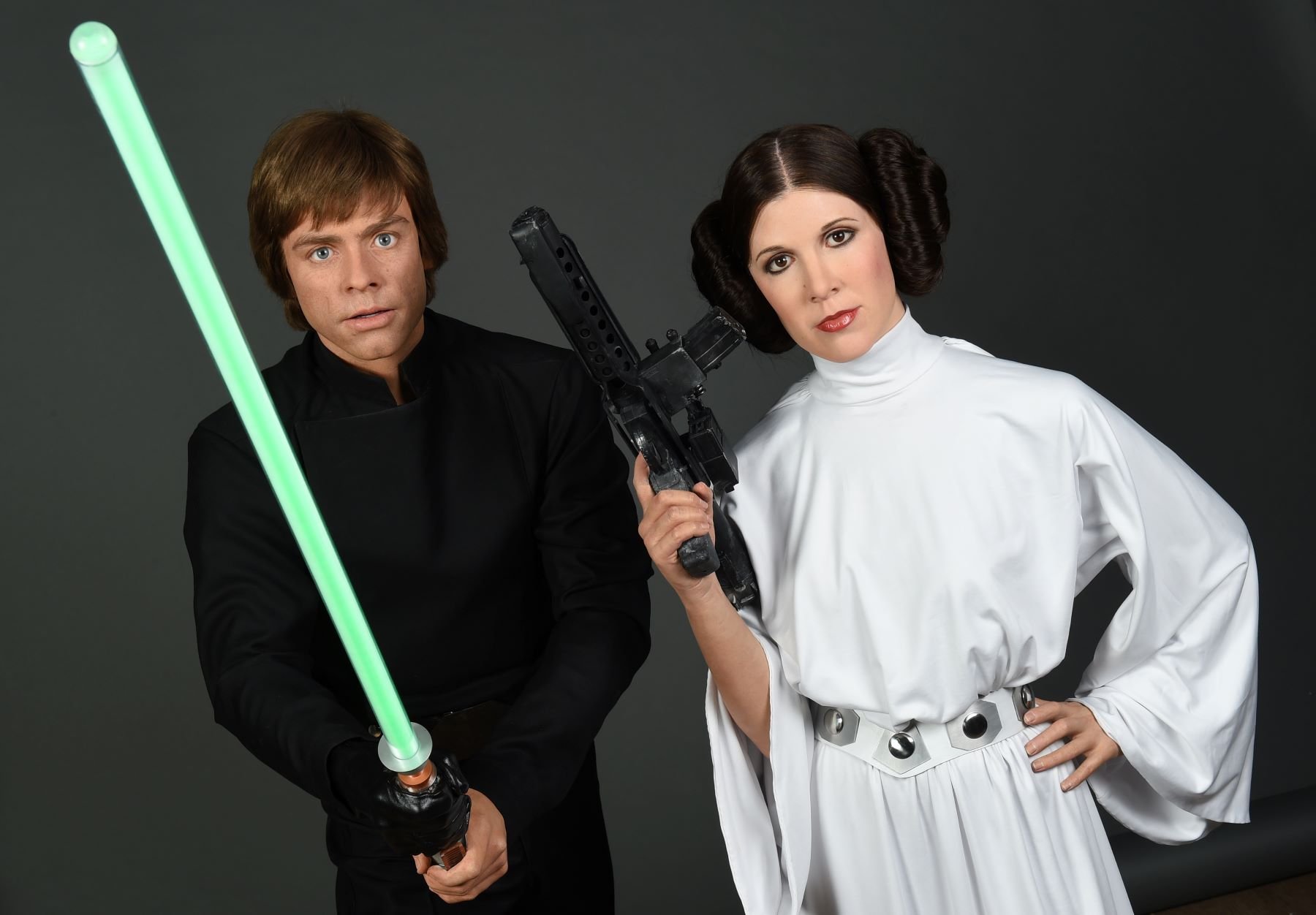 Madame Tussauds wax figures of Luke Skywalker and Princess Leia of 'Star Wars'