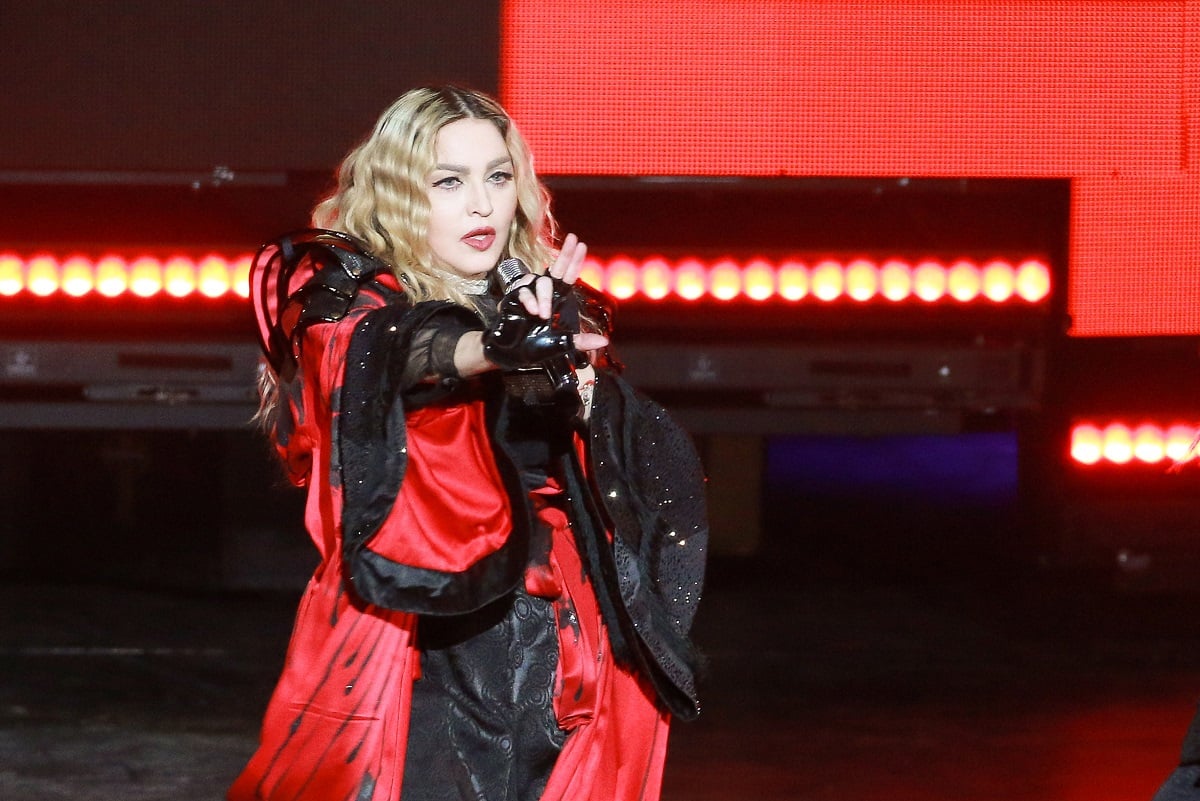 Madonna performing at on Rebel Heart Tour.