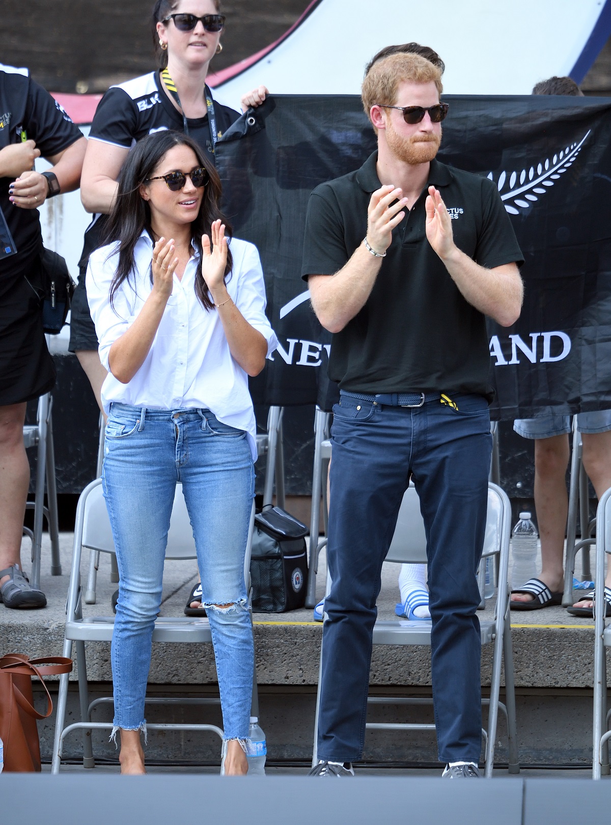 Meghan Markle and Prince Harry attend the Wheelchair Tennis on day 3 of the Invictus Games Toronto 2017