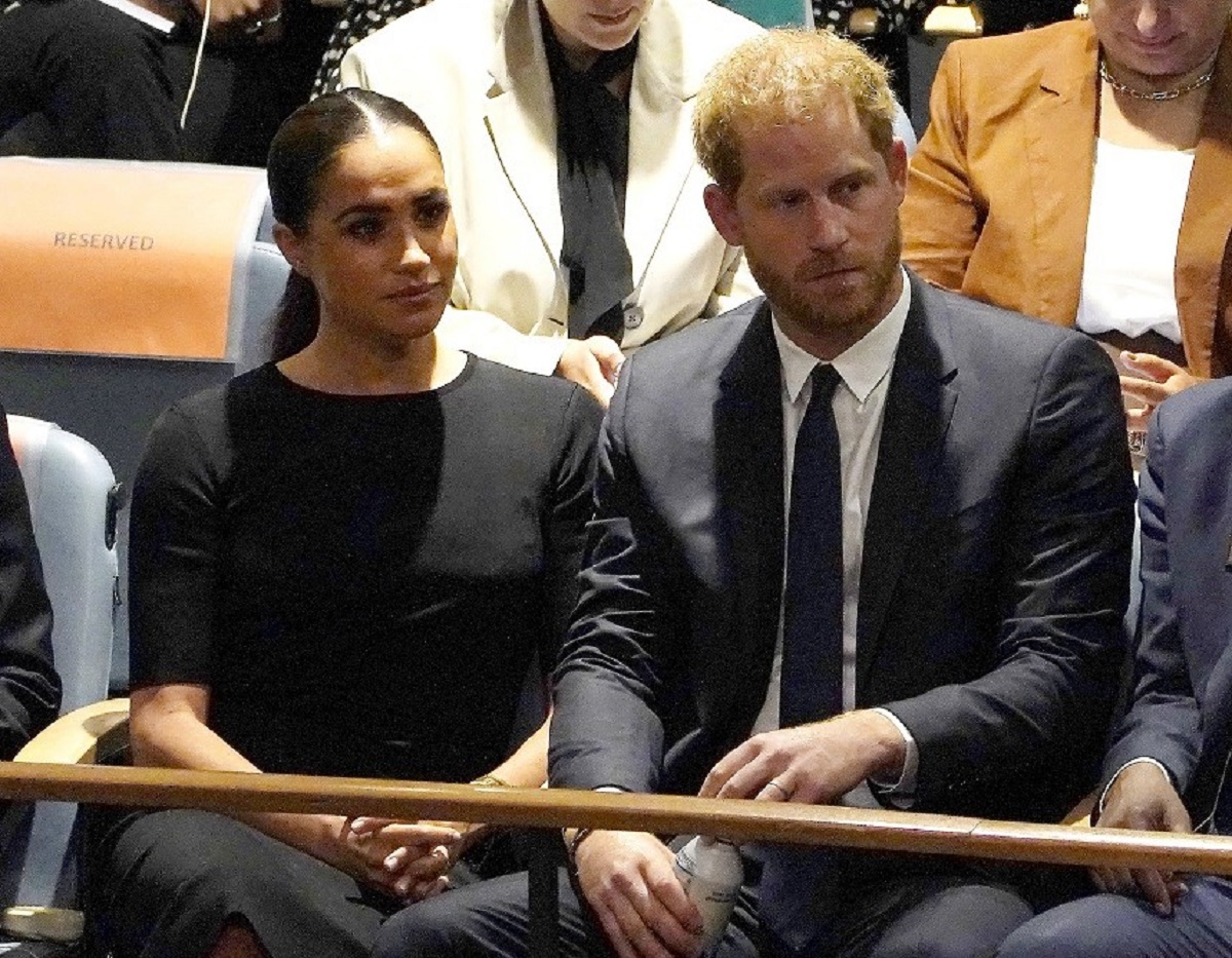 Meghan Markle and Prince Harry, who have upset Nelson Mandela's granddaughter, listen to speakers at the General Assembly during the Nelson Mandela International Day at the United Nations Headquarters