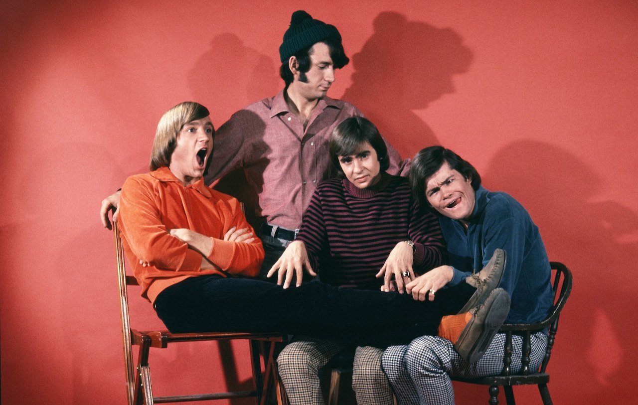 Portrait session for 'The Monkees' c. 1967. (L-R) Peter Tork, Mike Nesmith, Davy Jones, and Micky Dolenz.