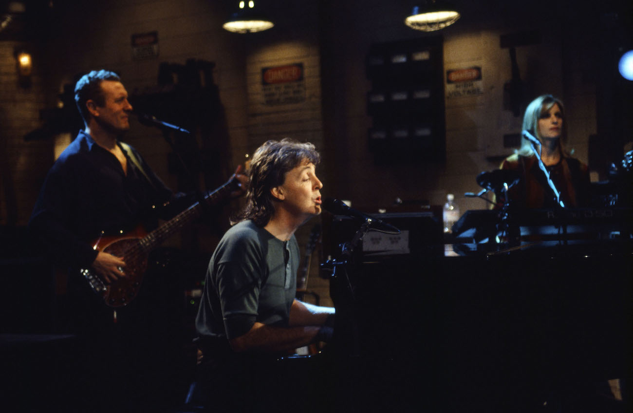 Paul McCartney and his wife, Linda, performing on 'Saturday Night Live' in 1983.
