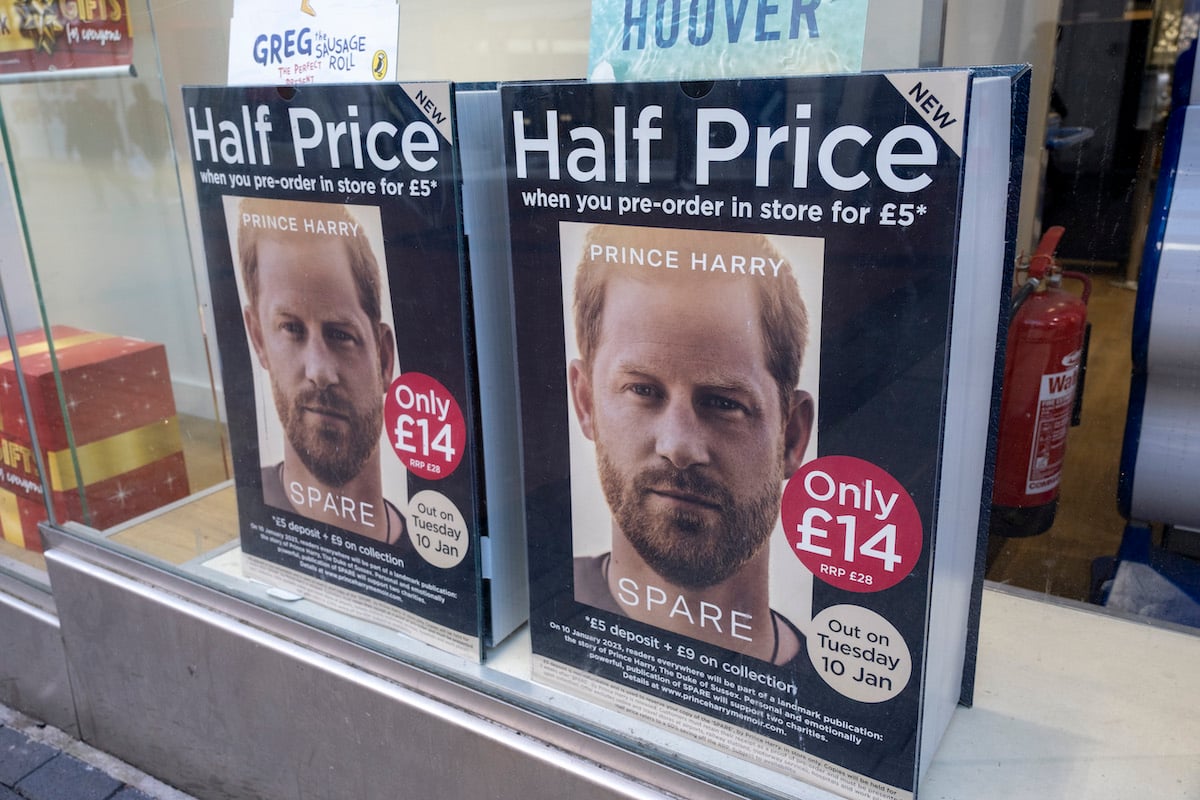 Prince Harry 'Spare' memoir, which should include certain topics, seen in a store window