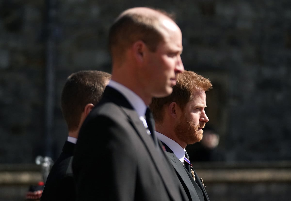 Prince Harry, who recalls what he thought upon seeing his brother at Prince Philip's 2021 funeral in his 'Spare' memoir, walks with Prince William at Prince Philip's funeral