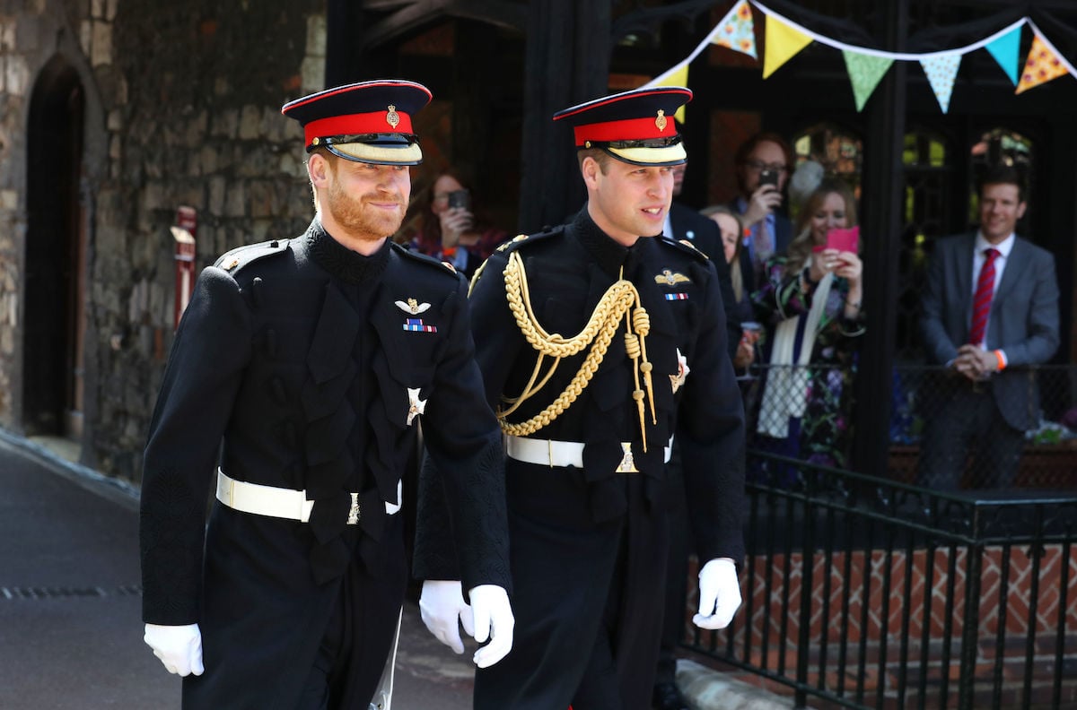 Prince Harry and Prince William at the royal wedding of Prince Harry and Meghan Markle