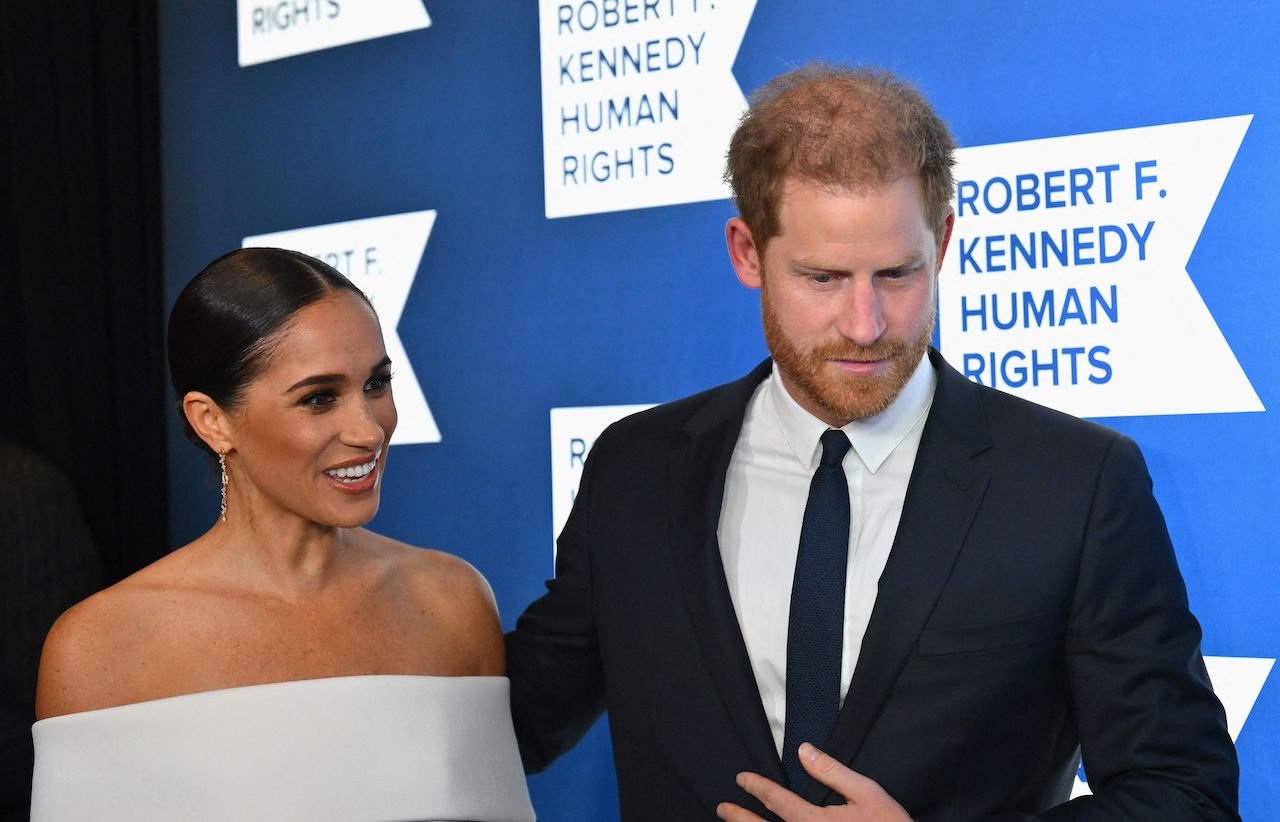 Prince Harry, Duke of Sussex, and Meghan Markle, Duchess of Sussex, arrive at the 2022 Robert F. Kennedy Human Rights Ripple of Hope Award Gala at the Hilton Midtown in New York on December 6, 2022.