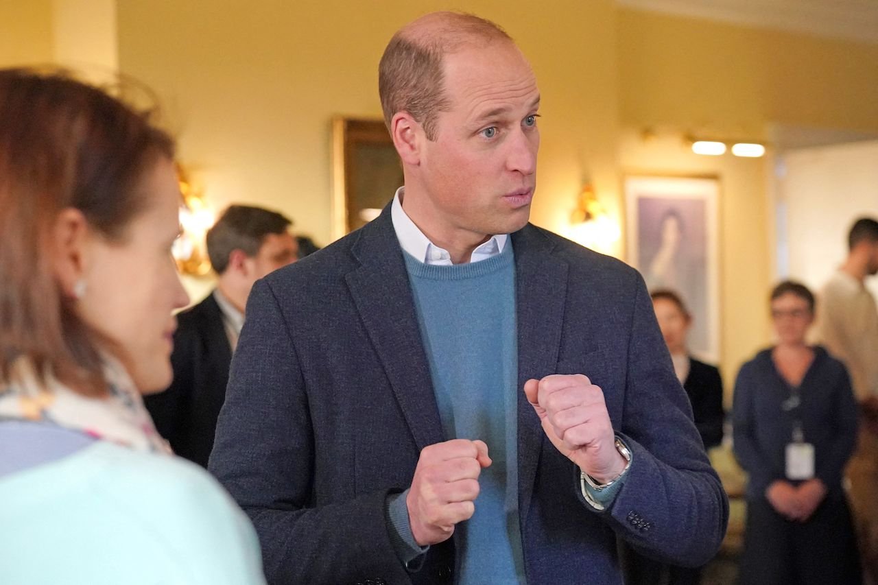 Prince William, Prince of Wales, speaks to the Earthshot Prize 2022 finalists, as he joins them at the Earthshot Prize Fellowship Retreat in Windsor, on January 26, 2023.