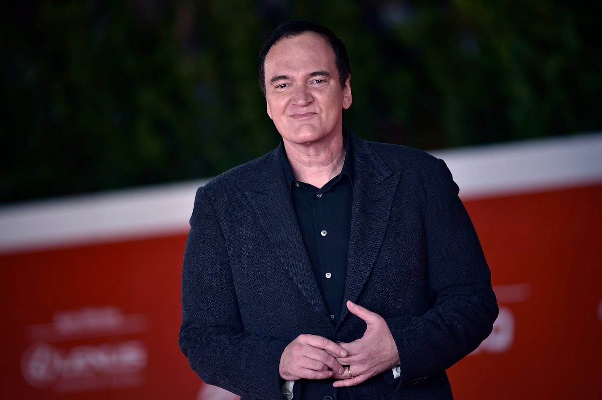 Quentin Tarantino posing at Rome Film Fest.