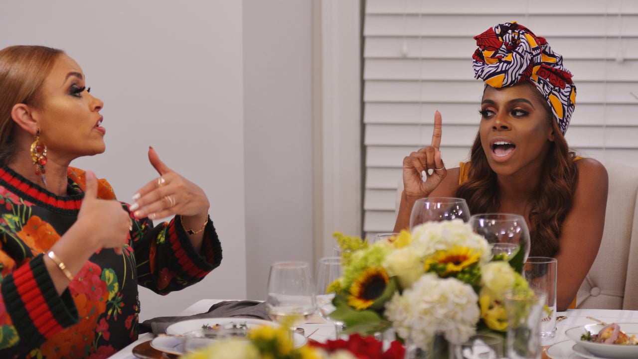 Gizelle Bryant and Candiace Dillard during an episode of 'The Real Housewives of Potomac'