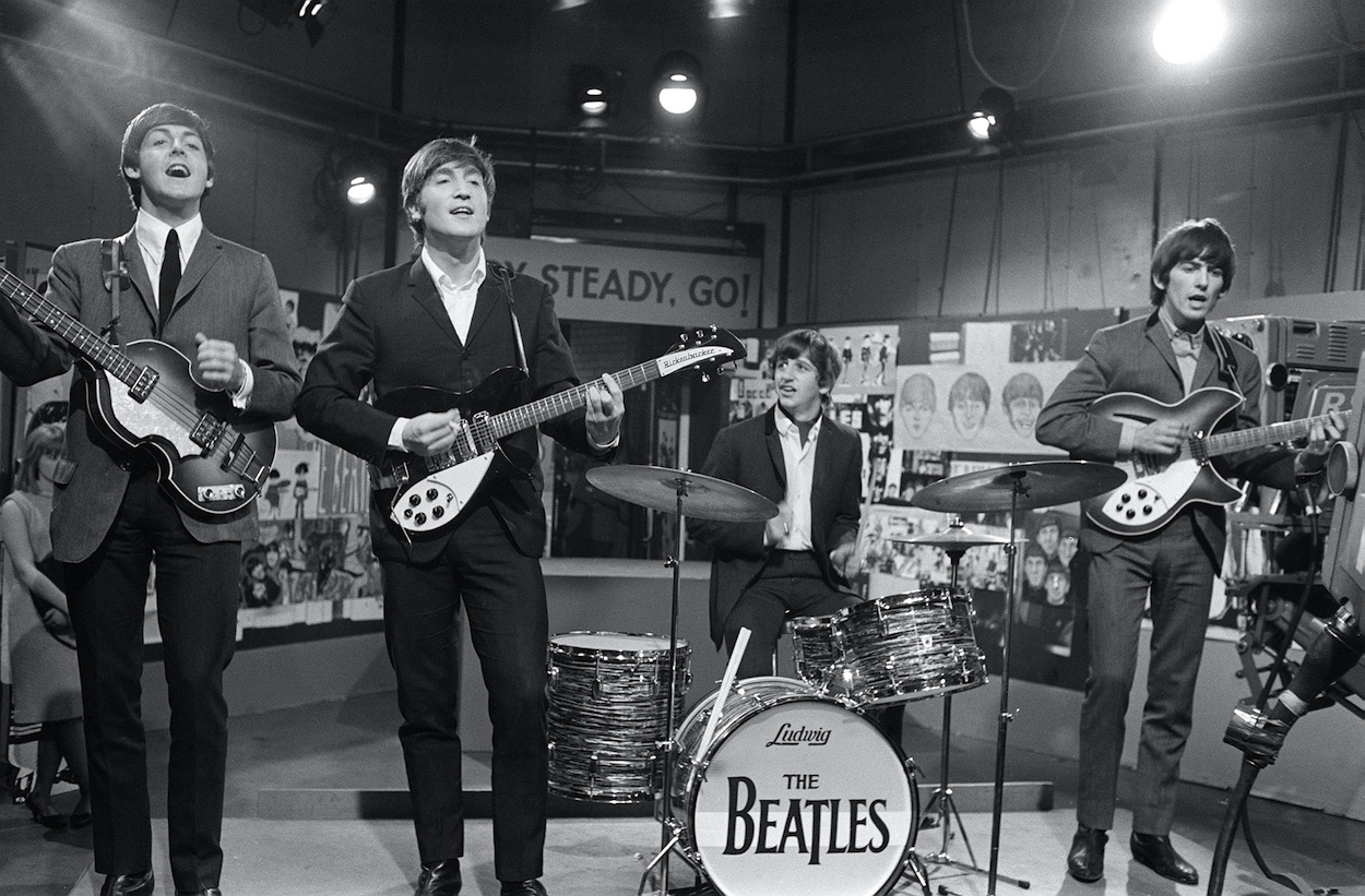 The Beatles during a British television performance in 1964: Paul McCartney (from left), John Lennon, Ringo Starr, and George Harrison.