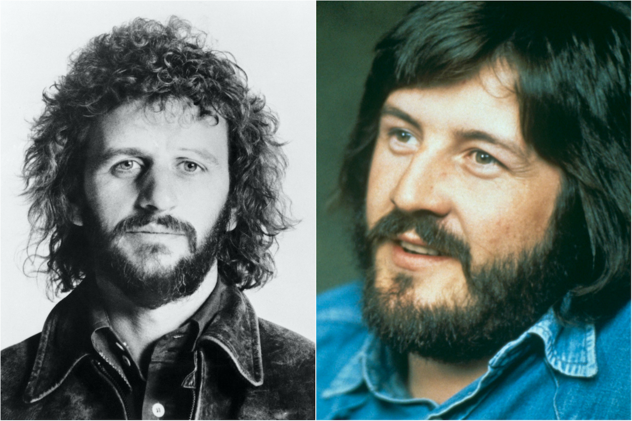 Ringo Starr (left) portrait circa 1975; Led Zeppelin drummer John Bonham in 1974