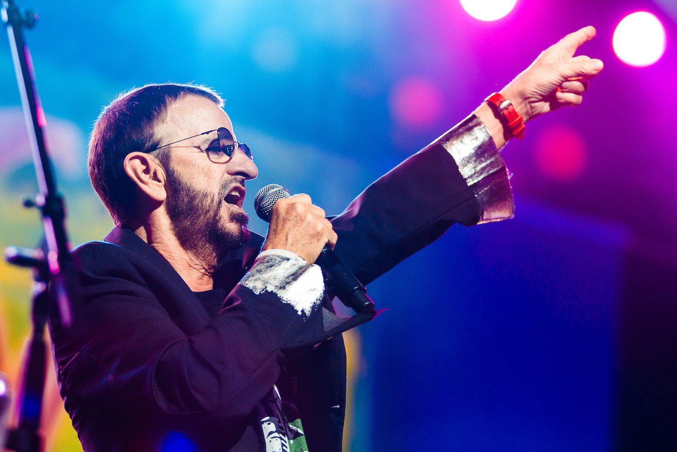 Ringo Starr performing on stage at the Credicard Hall in Sao Paulo, Brazil