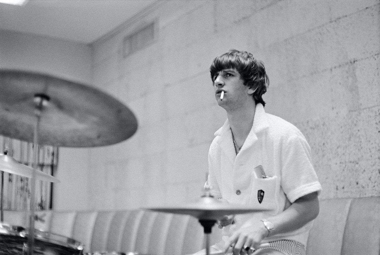 Ringo Starr rehearses in Miami before one of The Beatles appearances on 'The Ed Sullivan Show' in 1964.