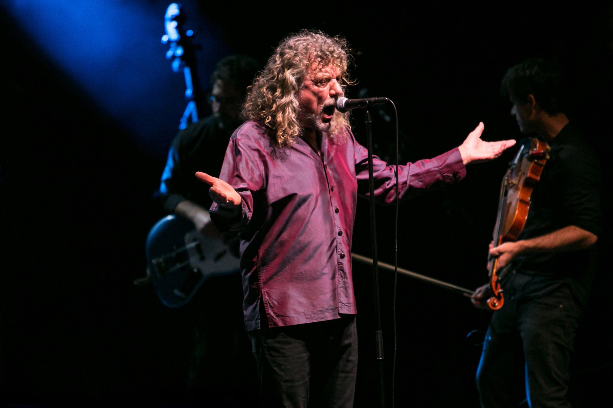 Robert Plant of Led Zeppelin performs at Wales Millennium Centre in Cardiff, Wales