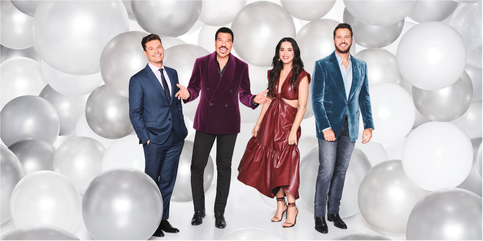 Ryan Seacrest, Lionel Richie, Katy Perry and Luke Bryan pose for a season 21 photoshoot of ABC's 'American Idol.'