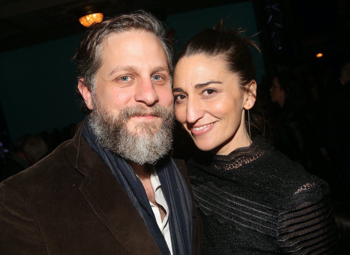 Sara Bareilles and fiancé Joe Tippett smiling