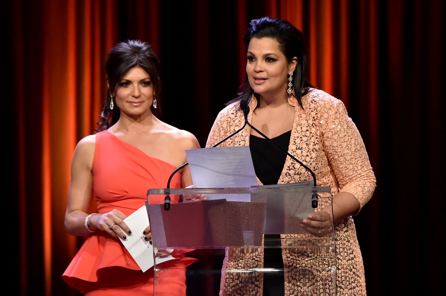 Tamsen Fadal and Sukanya Krishnan at the 59th Annual New York Emmy Awards at Marriott Marquis Times Square