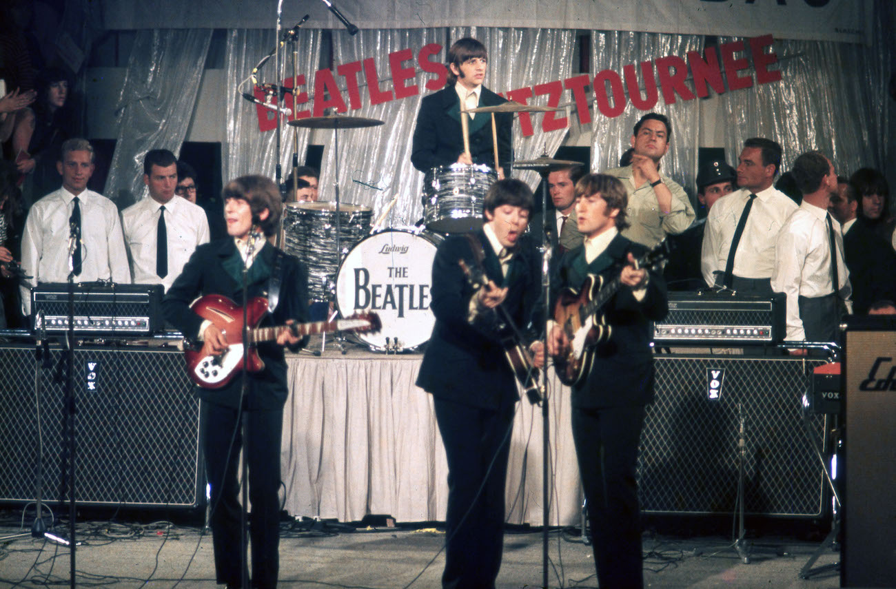 The Beatles performing in Munich, Germany, 1966.