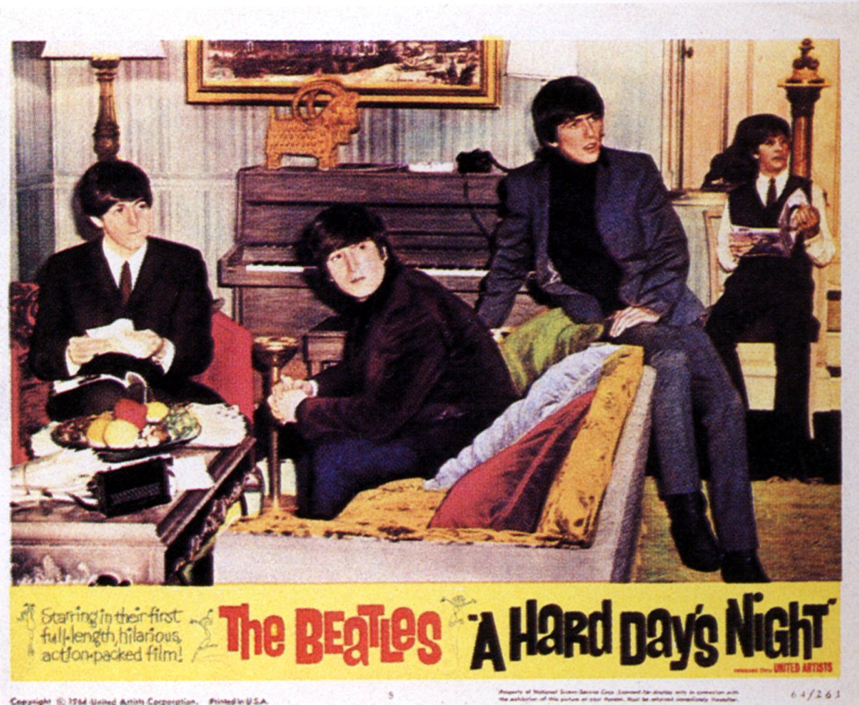 Paul McCartney, John Lennon, Ringo Starr, and George Harrison of the Beatles in 'A Hard Day's Night'