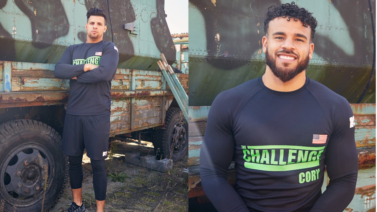 Fessy Shafaat and Cory Wharton posing for 'The Challenge: Total Madness' cast photo