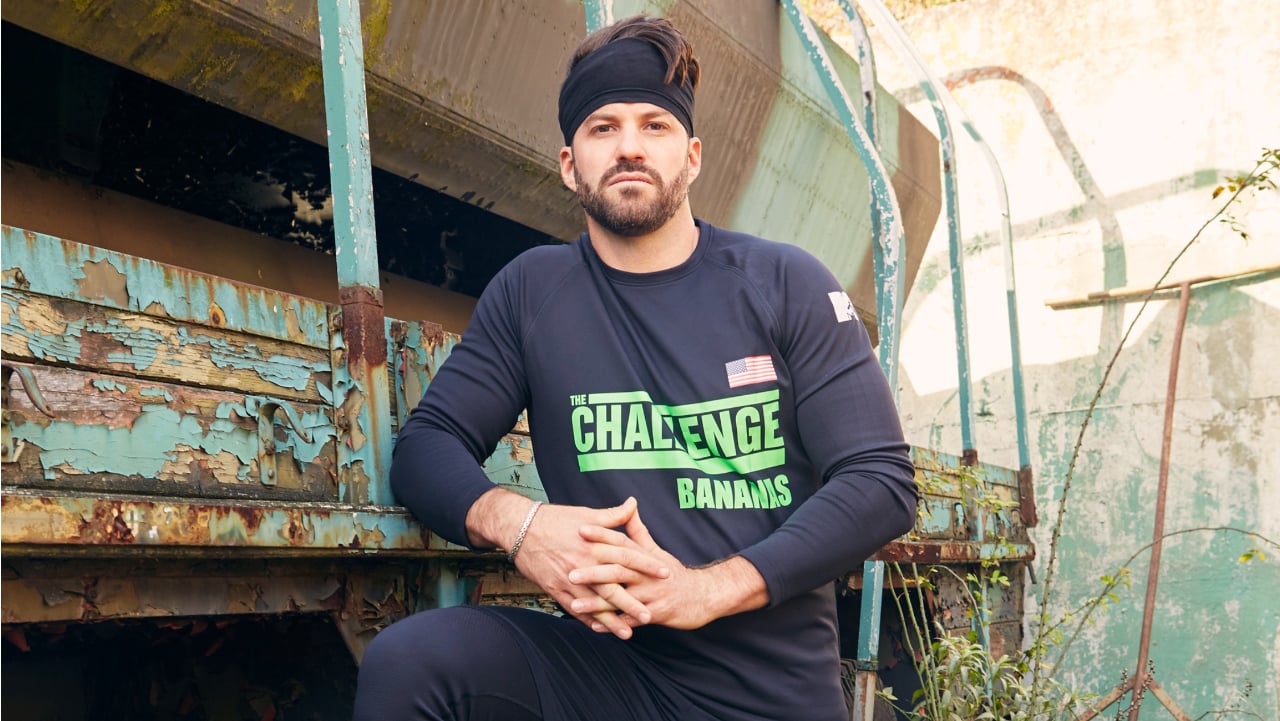 Johnny 'Banana' Devenanzio posing for 'The Challenge 35' cast photo