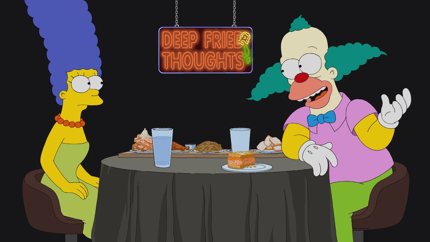 'The Simpsons': Krusty the Clown interviews Marge over food