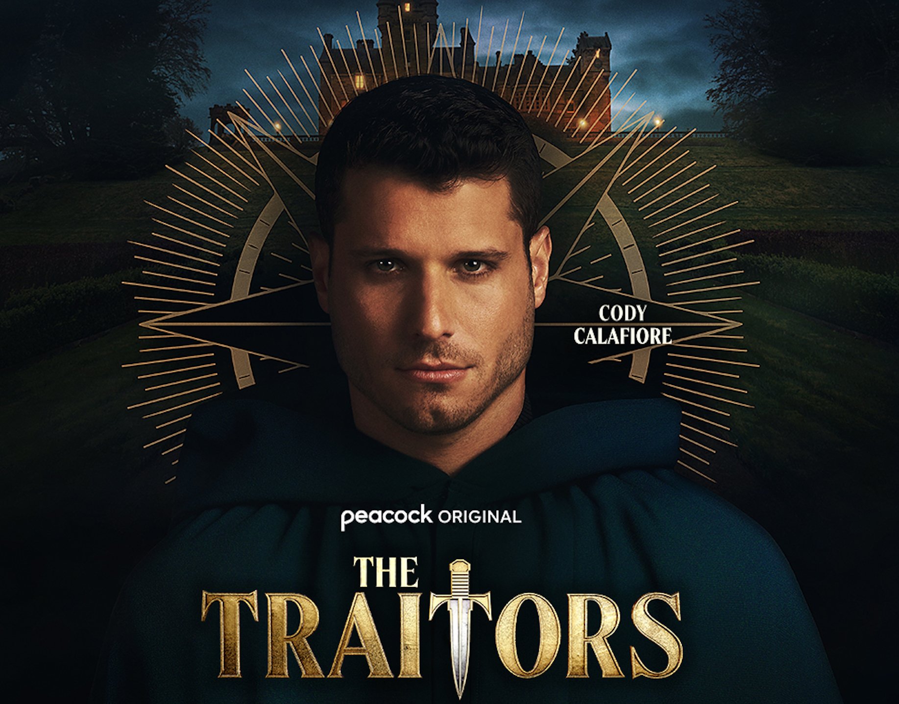 Cody Calafiore wears a clock for 'The Traitors'.