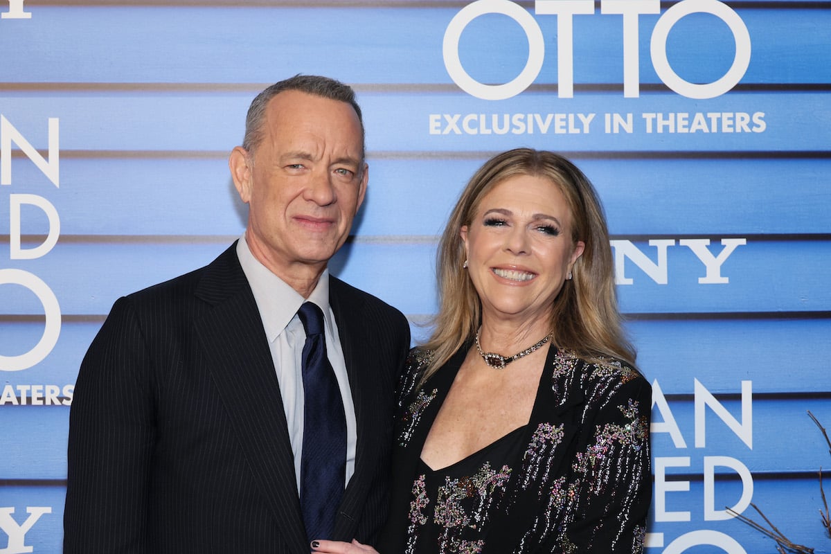 Tom Hanks and Rita Wilson pose for photos before a screening of 